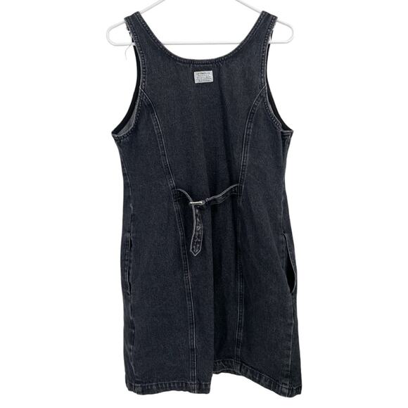 Levi’s Tuli front button closure denim mini dress scoop neck black/gray - Picture 7 of 9
